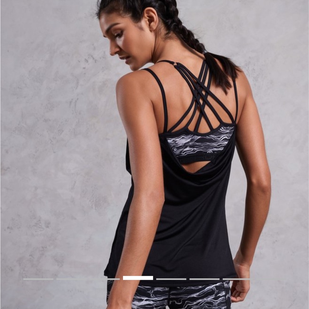 NWT SUPERDRY Studio Layer Top Black and Gray- 2 in 1 Piece💪🏻